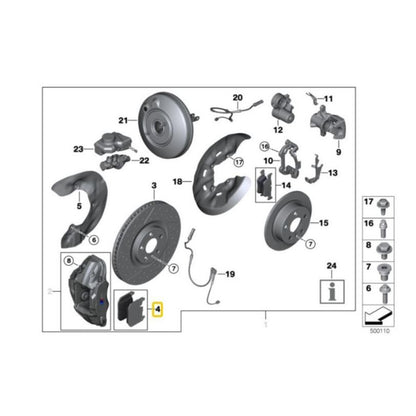 BMW Genuine M Performance Front Brake Pads - 34106889266