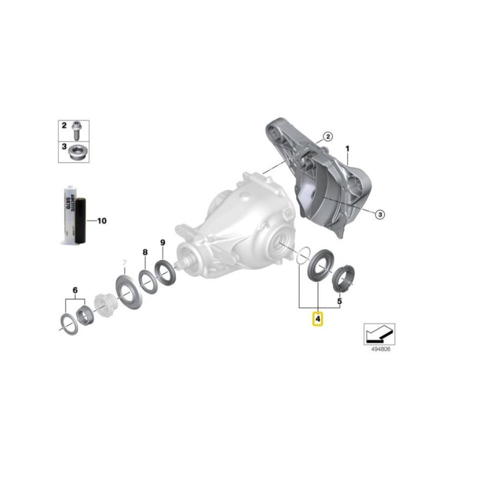 BMW Genuine Differential Side Shaft Gasket/Seal - 33107564416