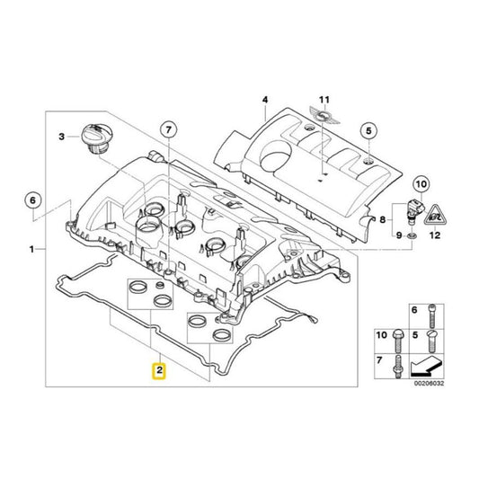 MINI Genuine Cylinder Head Cover Gasket For R55 - R61 - 11127567877