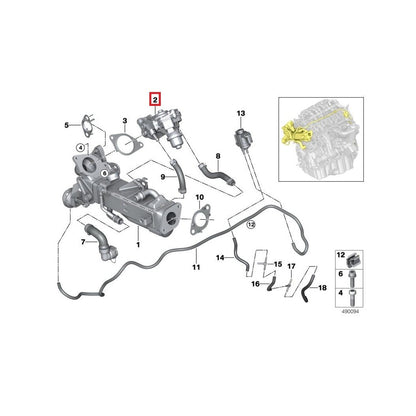BMW Genuine EEGR Valve For N47 & N57 Engine - 11718594492