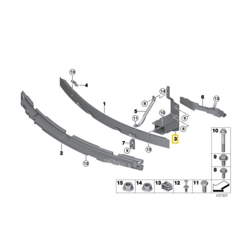 BMW Genuine Front Left Adapter Bumper - 51647294507