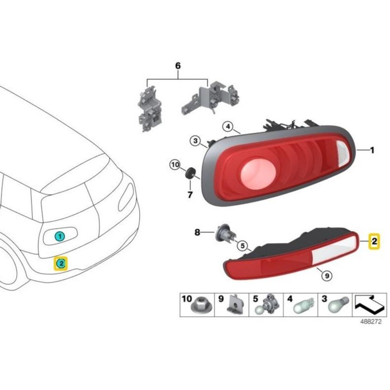 MINI Genuine Rear Right Side Tail Light / Lamp For Clubman F54 - 63217352158