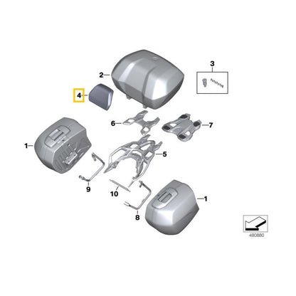 BMW Motorrad Genuine Top Case Back Pad - 77448561434