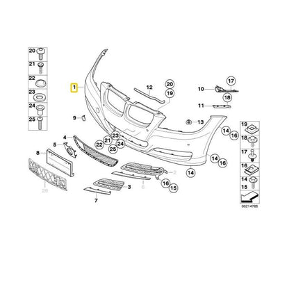 BMW Genuine Front Bumper For 3 Series E90/E91 - 2007-2012 - 51117204249