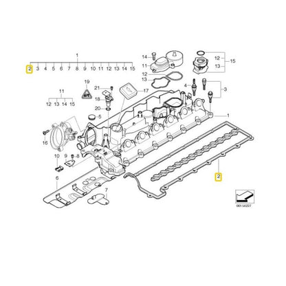 BMW Genuine Cylinder Head Cover Gasket For Series 3/5/6/7/X3/X5/X6 - 11127796378