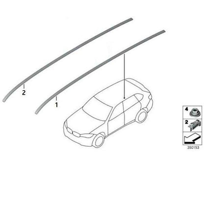 BMW Genuine Roof Molding For X5 F15 / X5 M F85 Left And Right Side - 51137358033